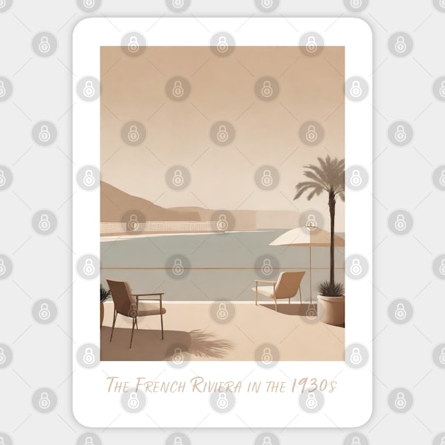 Minimal Retro Vintage French Riviera Getaway Sticker by POD24